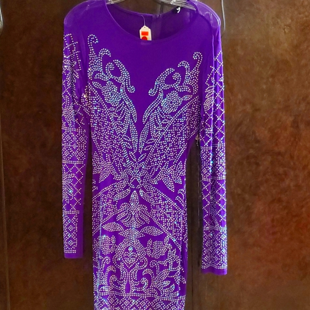 Purple, beaded dress: NWT; Never worn.